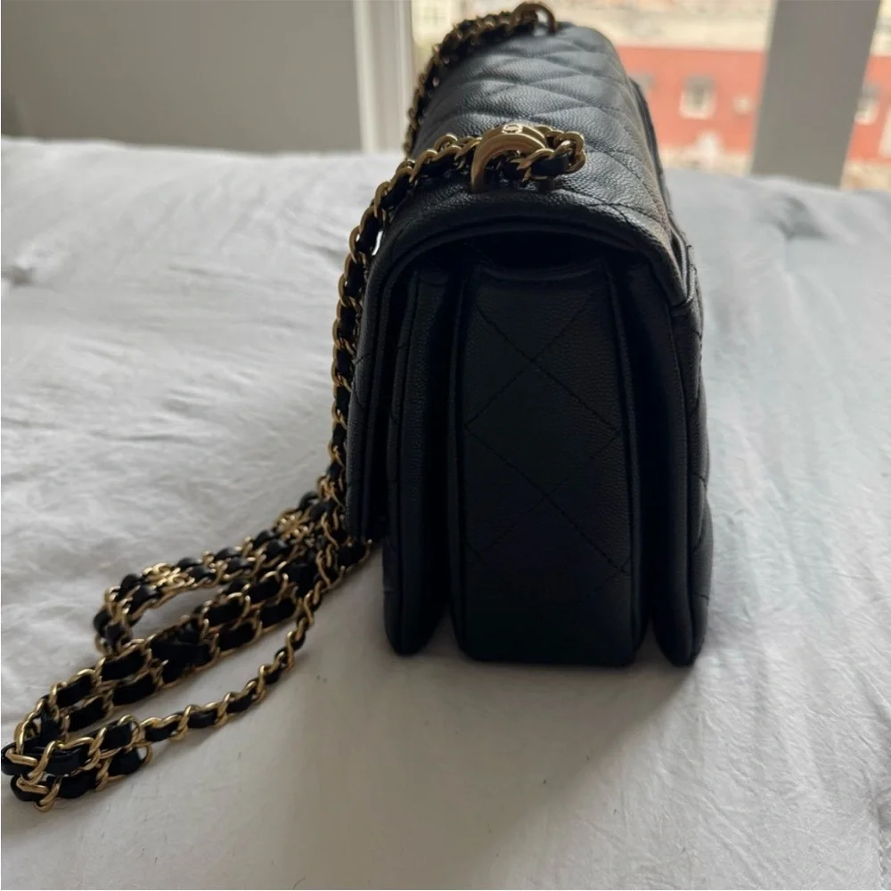 Chanel small Coco First bag black quilted caviar leather
